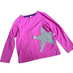 Joules T’s Girls Long Sleeve flippable sequin star shirt 6 years